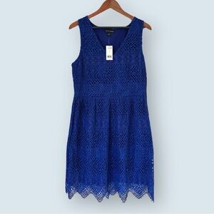 NEW WITH TAGS - Banana Republic Royal Blue Eyelet Dress (Size 12)